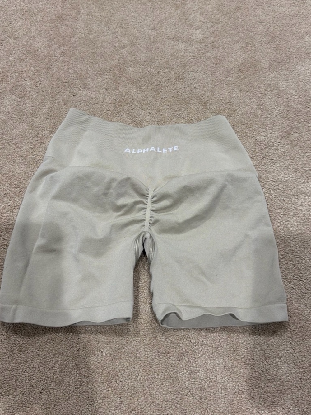 Alphalete Women's Taupe High-Waist Scrunch Bike Shorts